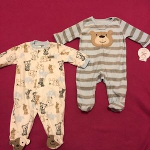 Carter’s Child of Mine Fleece Sleepers Size 0-3 mo